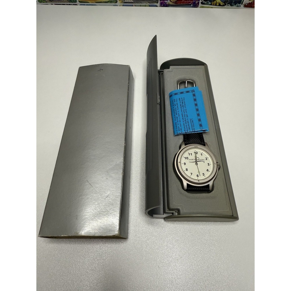Earth Grains Promotional Wrist Watch w/ Case & Papers Vintage Not Working